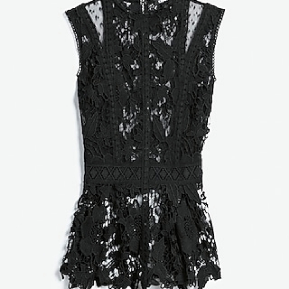 Express sheer peplum tank